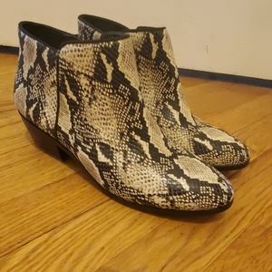 Sam Edelman Snake Print Ankle Boots